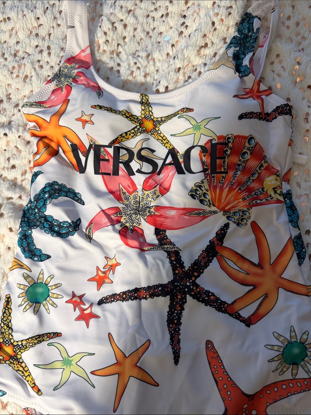 Versace White Multicolor Seashell & Starfish One-Piece - Picture 2 of 9
